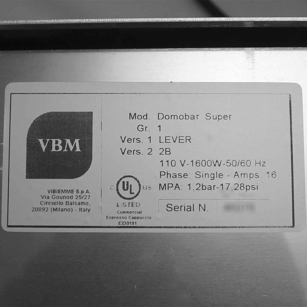 Vibiemme Double Domobar Espresso Machine - V4 - Manual - My Espresso Shop